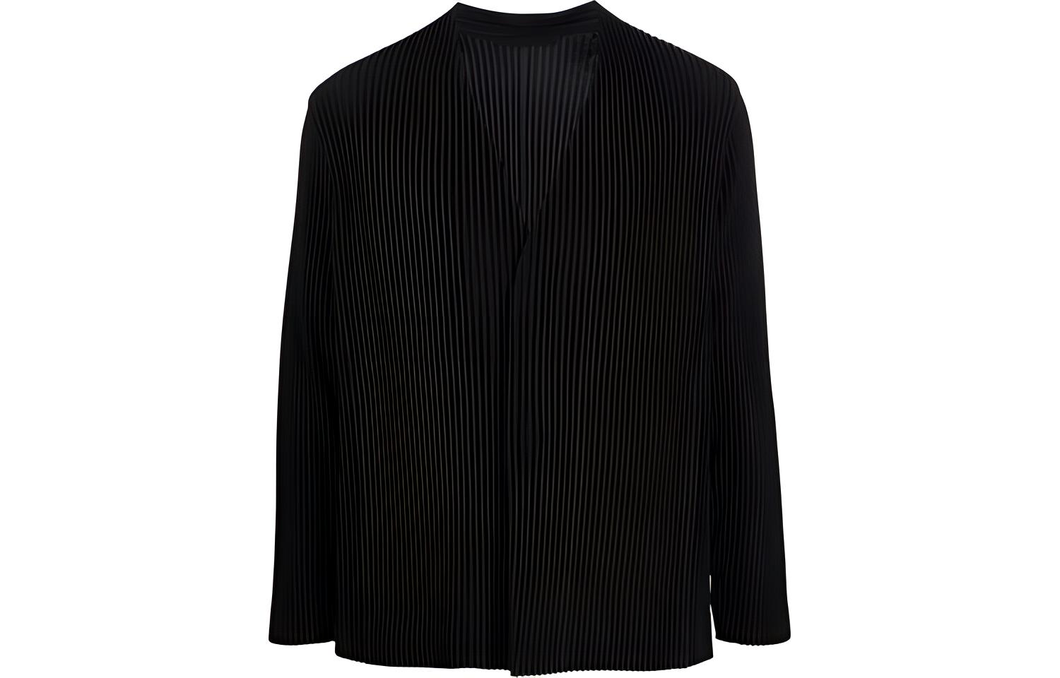 HOMME PLISSÉ ISSEY MIYAKE FW21 Pleated V-Neck Jacket Men’s Black HP18JD150-15