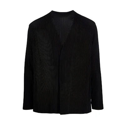 HOMME PLISSÉ ISSEY MIYAKE FW21 Pleated V-Neck Jacket Men’s Black HP18JD150-15