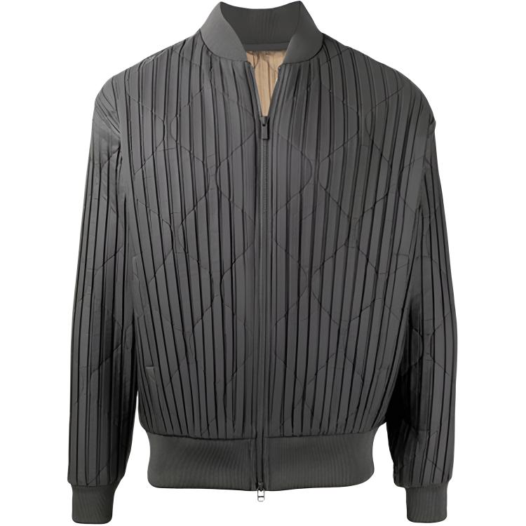 HOMME PLISSÉ ISSEY MIYAKE FW21 Pleated Zip Bomber Jacket HP08FC009
