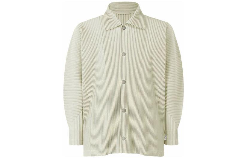 HOMME PLISSÉ ISSEY MIYAKE FW22 Beige Pleated Coach Jacket Menswear HP23JC101-04