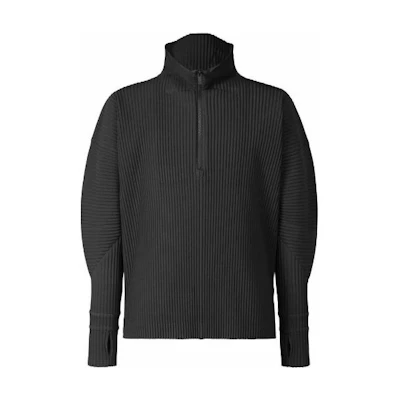 HOMME PLISSÉ ISSEY MIYAKE FW22 Black Pleated Knit Sweatshirt Unisex HP23JK112-15