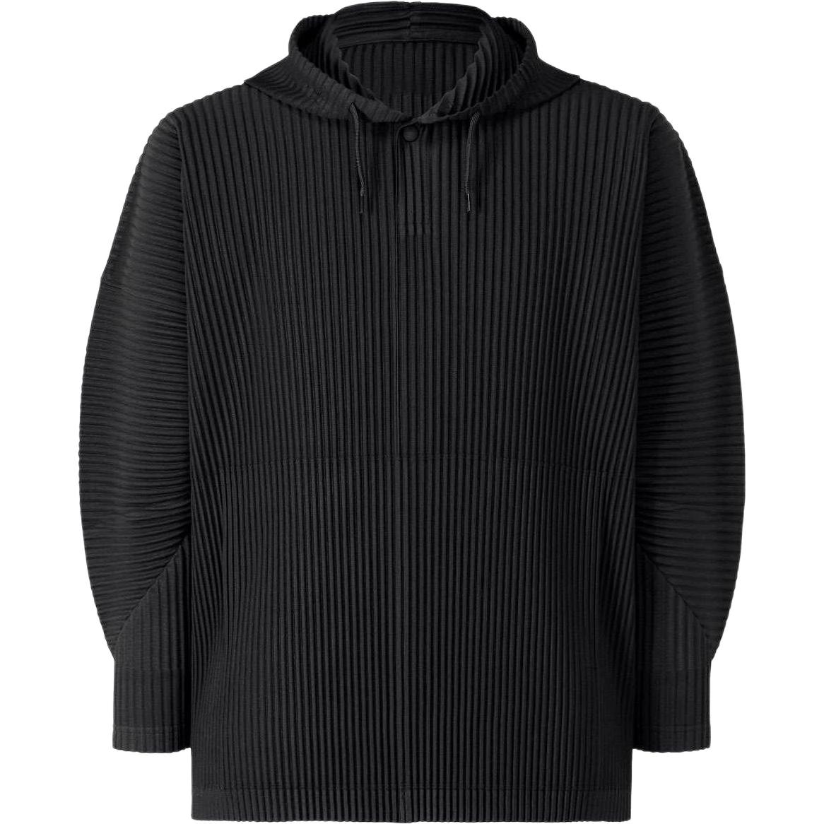 HOMME PLISSÉ ISSEY MIYAKE FW22 Black Pleated Pullover Sweatshirt Men HP23JK121-15