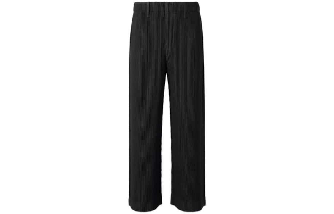 Homme Plissé Issey Miyake FW22 Black Pleated Relaxed Fit Pants for Men HP28JF159-15
