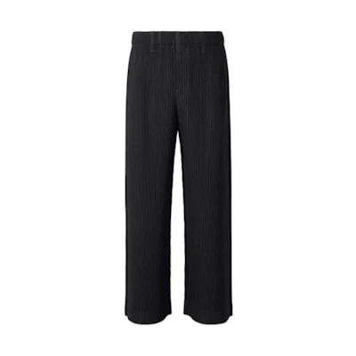 Homme Plissé Issey Miyake FW22 Black Pleated Relaxed Fit Pants for Men HP28JF159-15