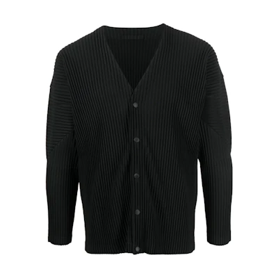 HOMME PLISSÉ ISSEY MIYAKE FW22 Black Pleated Single-Breasted Jacket HP29JL141-15