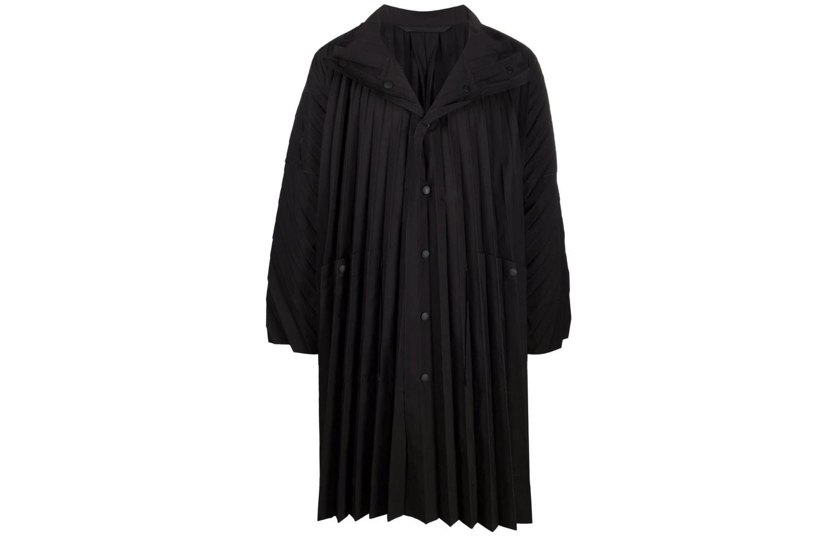 HOMME PLISSÉ ISSEY MIYAKE FW22 Black Pleated Single-Breasted Jacket Menswear HP18FA30514