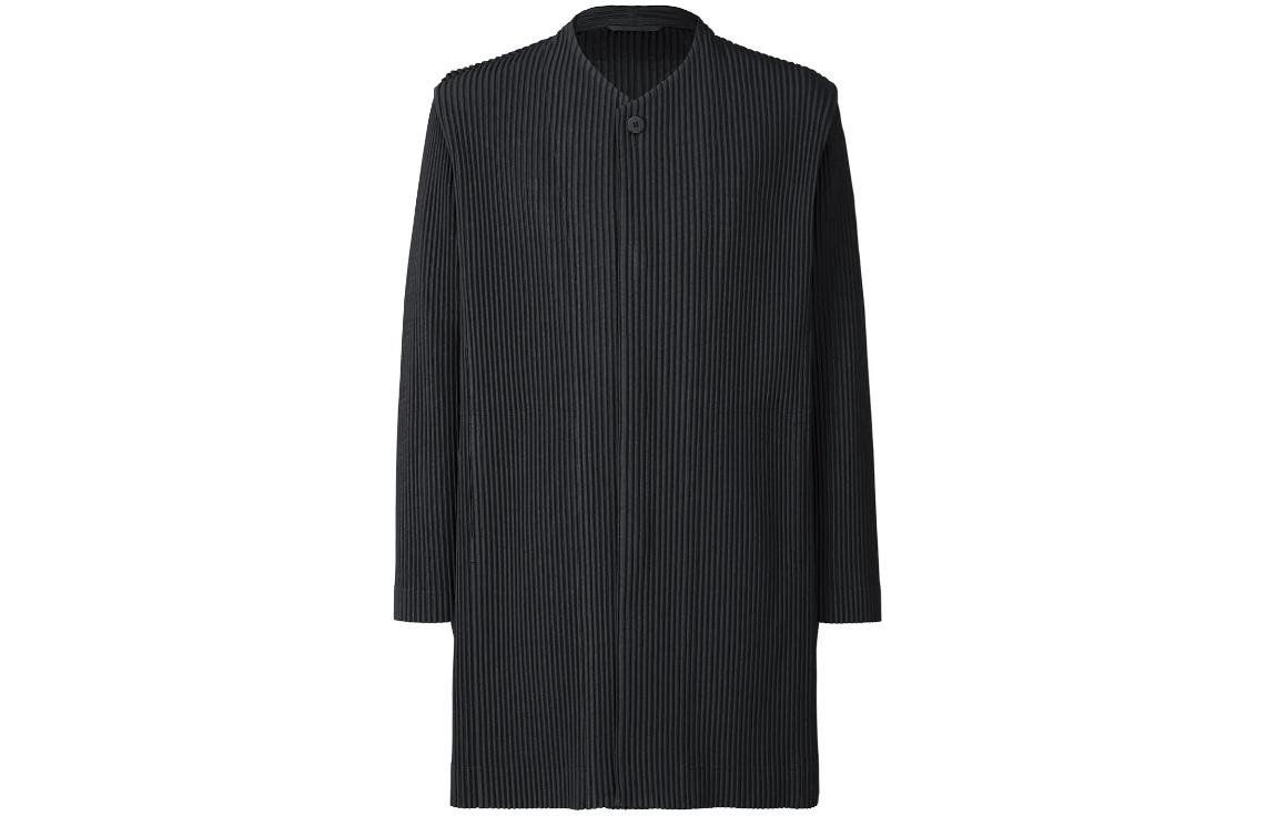 HOMME PLISSÉ ISSEY MIYAKE FW22 Black Single-Breasted V-Neck Jacket Men HP28JD150-15