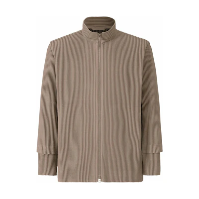HOMME PLISSÉ ISSEY MIYAKE FW22 Brown Ribbed Knit High Neck Jacket HP23JC142-43