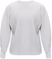 Homme Plissé Issey Miyake FW22 Gray Pleated Long-Sleeve Crewneck Tee . HP28JK147-11 Homme Plissé Issey Miyake FW22 Gray Pleated Long-Sleeve Crewneck Tee . HP28JK147-11