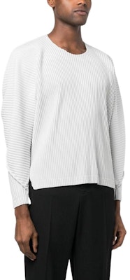 オムプリッセ イッセイミヤケ FW22 グレー プリーツ 長袖 クルーネックTシャツ HP28JK147-11 Purchase オムプリッセ イッセイミヤケ FW22 グレー プリーツ 長袖 クルーネックTシャツ HP28JK147-11