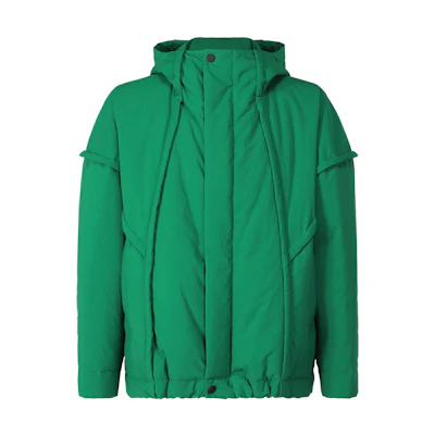 HOMME PLISSÉ ISSEY MIYAKE FW22 Green Solid Color Zip-Up Hoodie Jacket Men HP28FC321-62