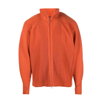 HOMME PLISSÉ ISSEY MIYAKE FW22 High-Neck Pleated Zip Jacket HP28JC146-33