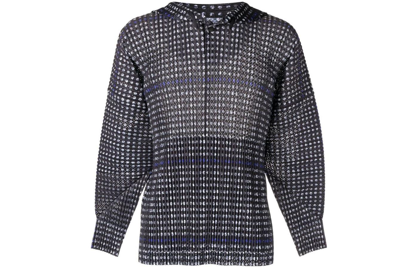 HOMME PLISSÉ ISSEY MIYAKE FW22 Mesh Hoodie Pullover Colorblock HP26JK187-15