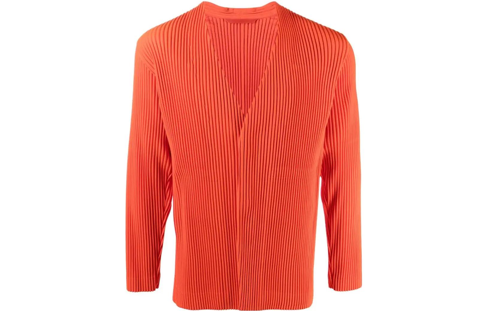 HOMME PLISSÉ ISSEY MIYAKE FW22 Orange Pleated Long Sleeve Jacket HP18JD15031