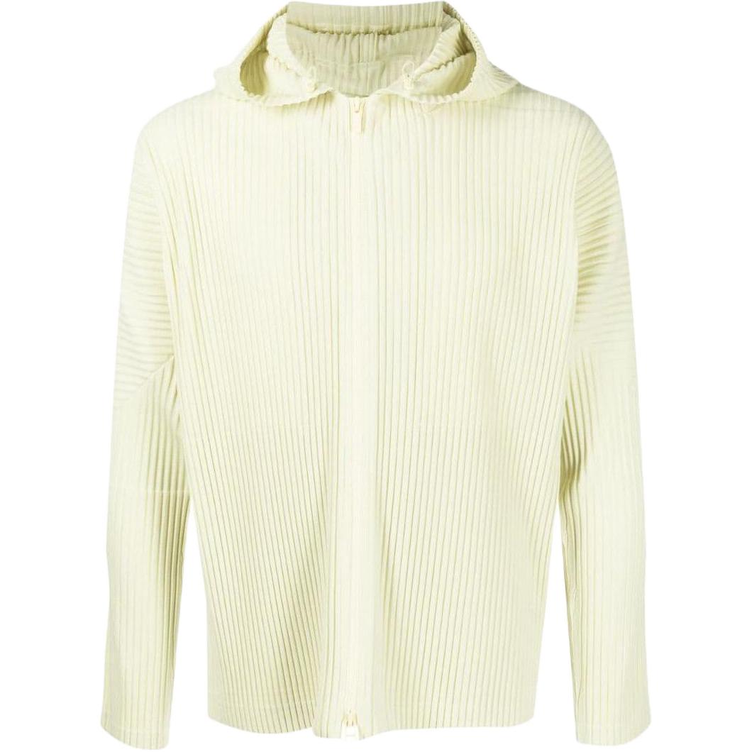 HOMME PLISSÉ ISSEY MIYAKE FW22 Pale Yellow Zip-Up Hoodie Jacket HP28JL106-50