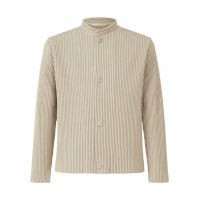 HOMME PLISSÉ ISSEY MIYAKE FW22 Plain Half-Turtleneck Jacket Men Beige HP23JD156-10
