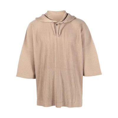 HOMME PLISSÉ ISSEY MIYAKE FW22 Pleated Pullover Hoodie Khaki - HP26JK190041