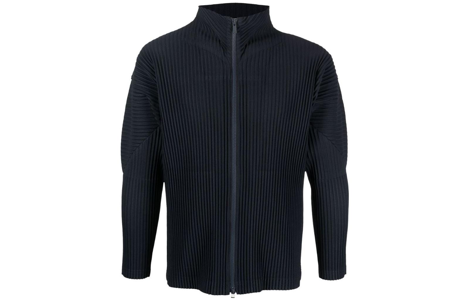 HOMME PLISSÉ ISSEY MIYAKE FW22 Pleated Zip Jacket Navy HP28JL14075