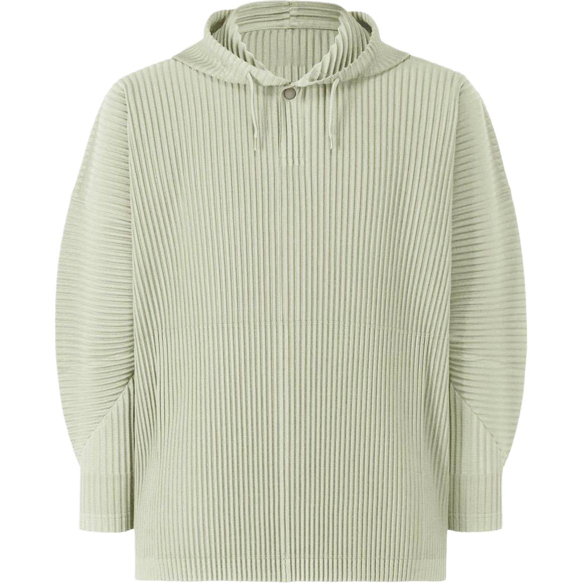 HOMME PLISSÉ ISSEY MIYAKE FW22 Solid Pleated Hoodie Frost Grey Sweater HP23JK121-09