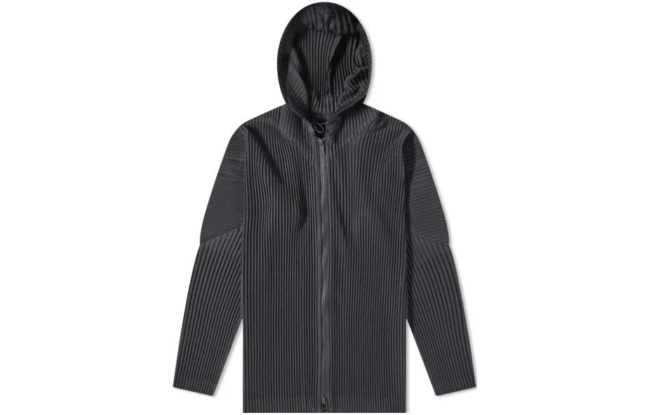 HOMME PLISSÉ ISSEY MIYAKE FW22 Solid Pleated Hoodie Dark Grey HP28JL106-14