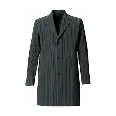 HOMME PLISSÉ ISSEY MIYAKE FW22 Solid Pleated Vertical Stripe Jacket for Men HP13JD151