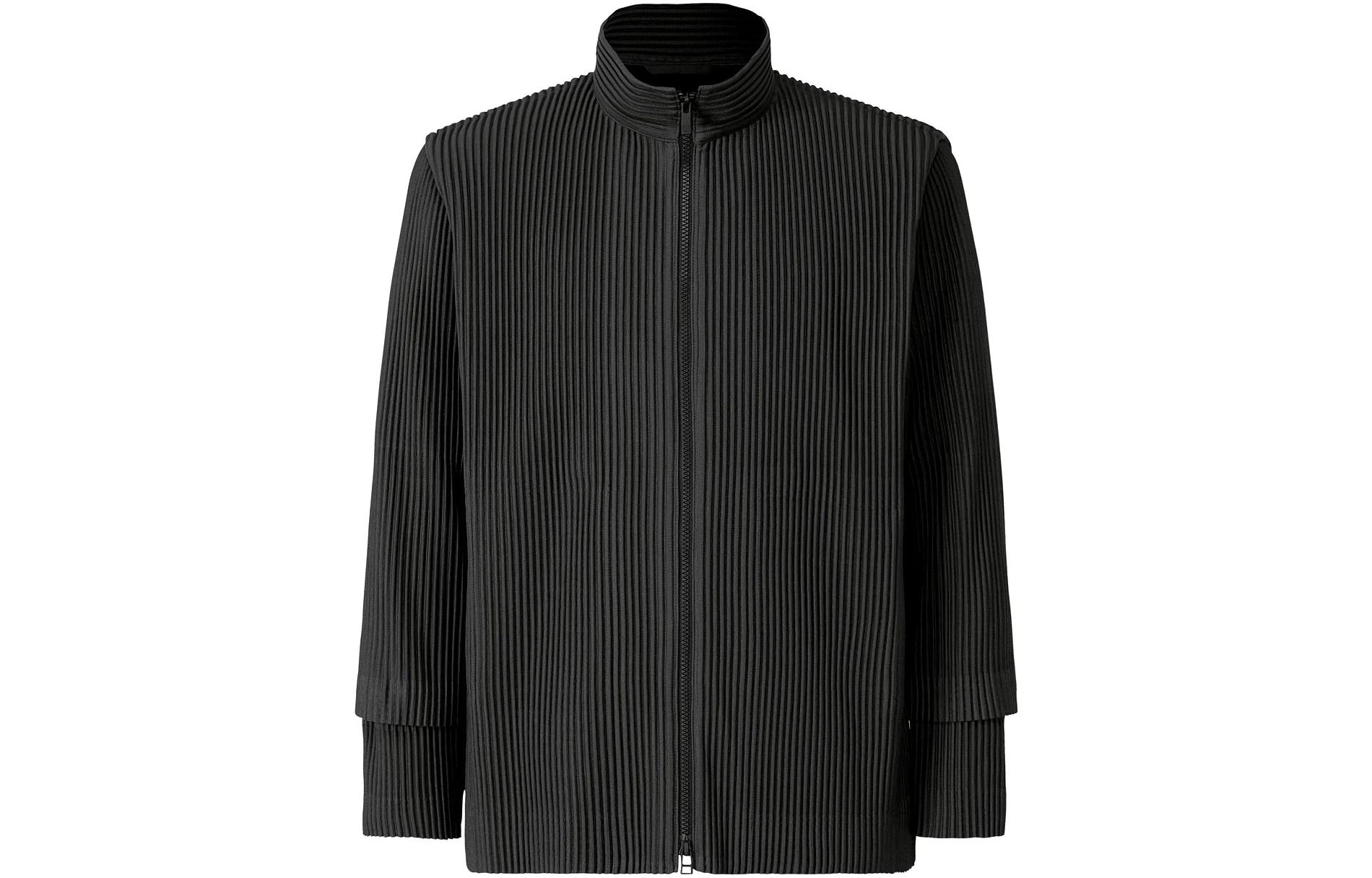 HOMME PLISSÉ ISSEY MIYAKE FW22 Solid Pleated Zip Jacket Black HP28JC142-16