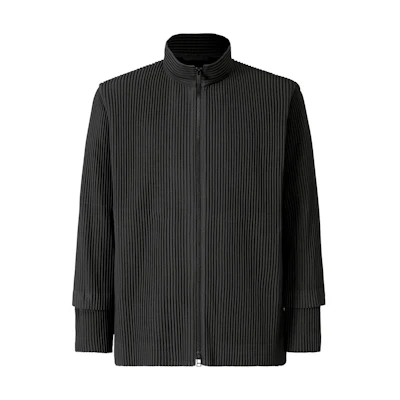 HOMME PLISSÉ ISSEY MIYAKE FW22 Solid Pleated Zip Jacket Black HP28JC142-16