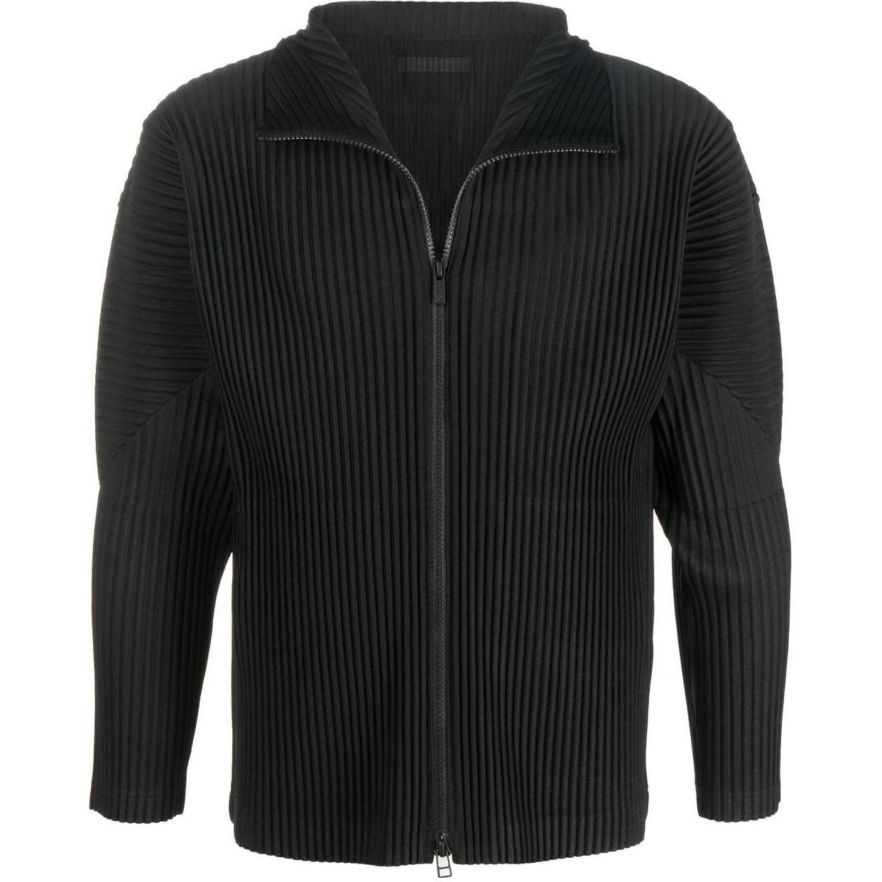 HOMME PLISSÉ ISSEY MIYAKE FW22 Solid Zip-Up Stand Collar Jacket Black HP27JL140-15