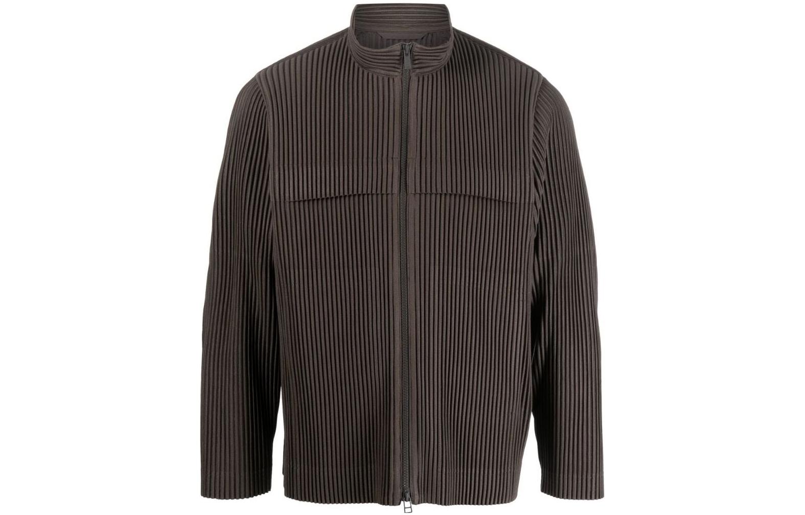 HOMME PLISSÉ ISSEY MIYAKE FW22 Striped Zipper Long Sleeve Jacket - HP26JC174-44