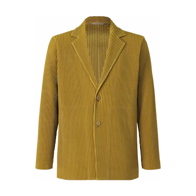 HOMME PLISSÉ ISSEY MIYAKE FW22 Yellow Pleated Single-Breasted Jacket Men HP23JD155-93