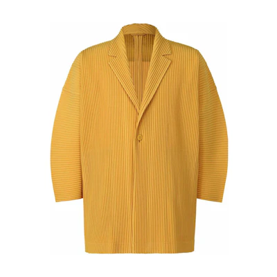HOMME PLISSÉ ISSEY MIYAKE FW22 Yellow Single-Button Pleated Jacket HP23JL116-31