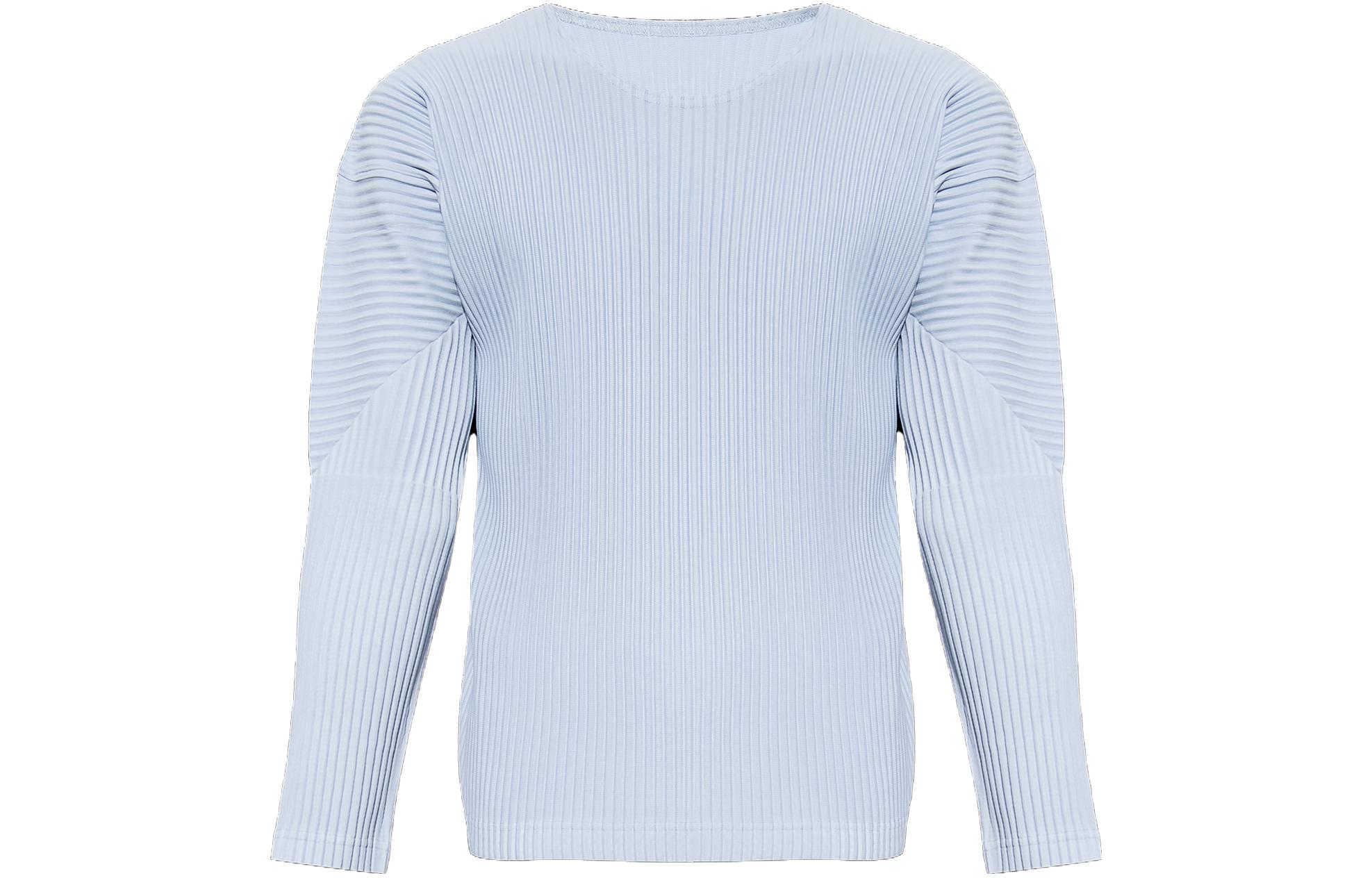 Homme Plissé Issey Miyake FW23  Blue Crewneck Long Sleeve Sweater Casual. HP33-JK112-70