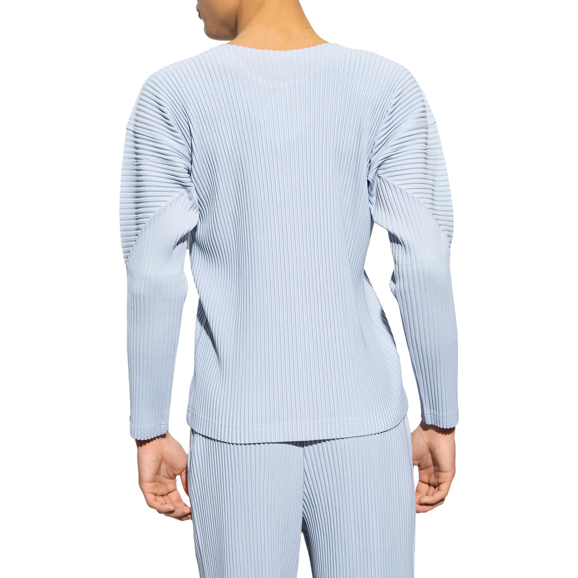 Purchase Homme Plissé Issey Miyake FW23 藍色圓領長袖毛衣休閒男裝 HP33-JK112-70