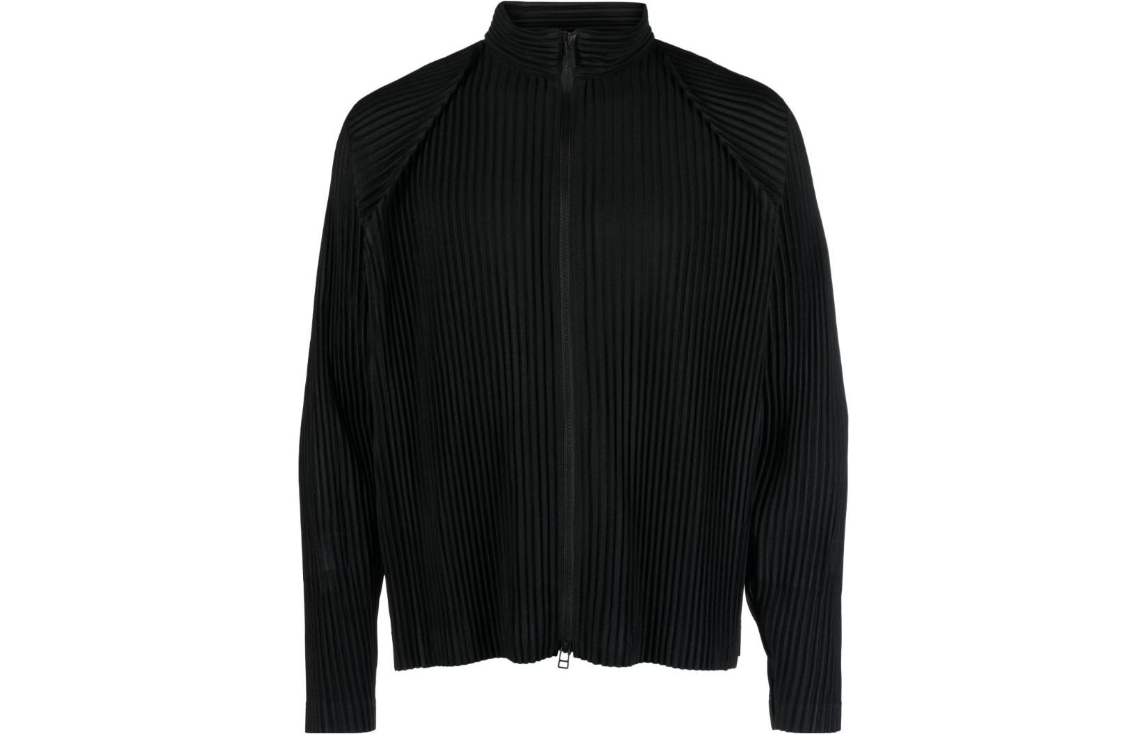 HOMME PLISSÉ ISSEY MIYAKE FW23 Black Pleated Long Sleeve Jacket HP38JC116-15