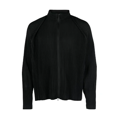 HOMME PLISSÉ ISSEY MIYAKE FW23 Black Pleated Long Sleeve Jacket HP38JC116-15