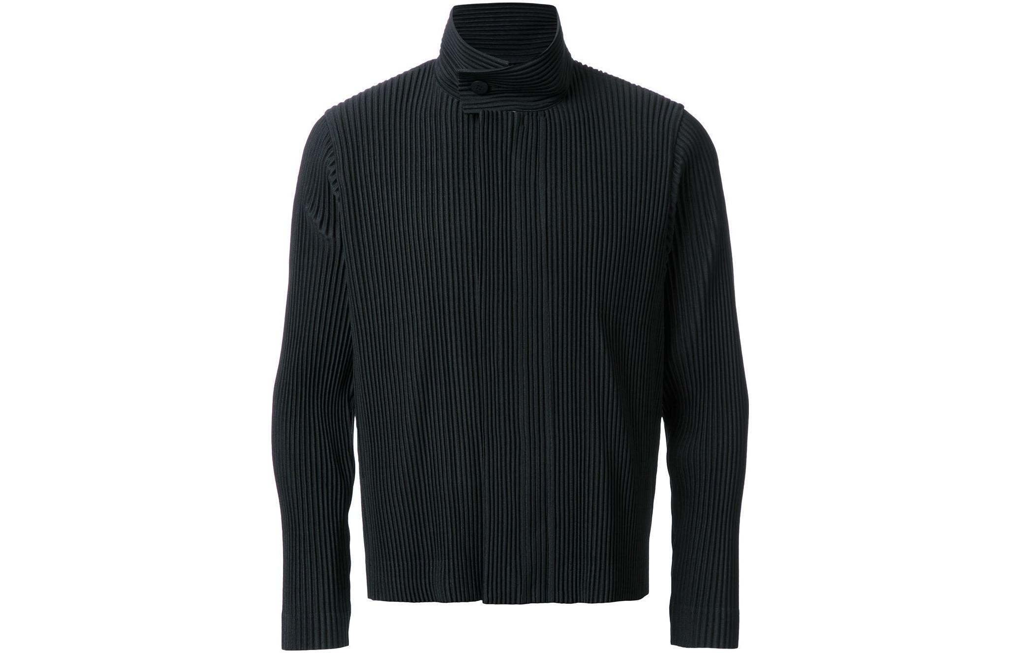 HOMME PLISSÉ ISSEY MIYAKE FW23 Black Pleated Long Sleeve Jacket HP68JC172-15