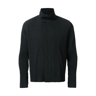 HOMME PLISSÉ ISSEY MIYAKE FW23 Black Pleated Long Sleeve Jacket HP68JC172-15