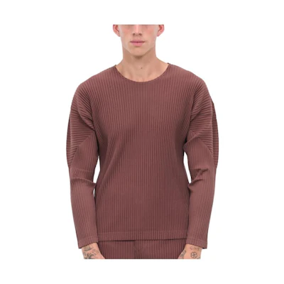 HOMME PLISSÉ ISSEY MIYAKE FW23 Brown Pullover Crewneck Sweatshirt Men’s Casual HP38JK112-48