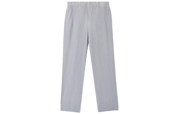 Homme Plissé Issey Miyake Gray Classic Pleated Straight-Leg Pants for Men. HP55JF150-11