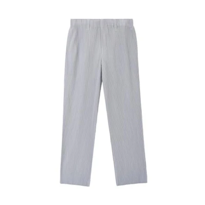 Homme Plissé Issey Miyake Gray Classic Pleated Straight-Leg Pants for Men. HP55JF150-11