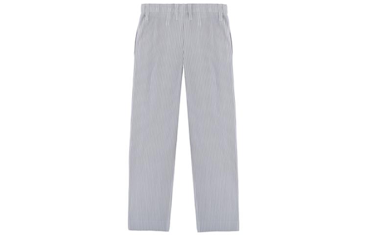 Lookbook オムプリッセ イッセイミヤケ メンズ グレー クラシック プリーツパンツ. HP55JF150-11