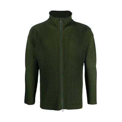 HOMME PLISSÉ ISSEY MIYAKE Green Pleated Long Sleeve Zip Jacket for Men HP28JL190-66