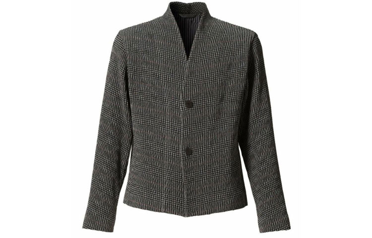 HOMME PLISSÉ ISSEY MIYAKE Grey Tweed Pleated Button-Up Jacket for Men HP13FD317-12