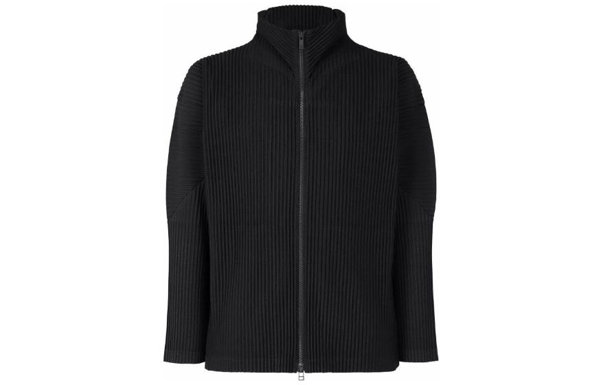 HOMME PLISSÉ ISSEY MIYAKE High-Collar Zip Jacket Black Menswear HP55JL340-15