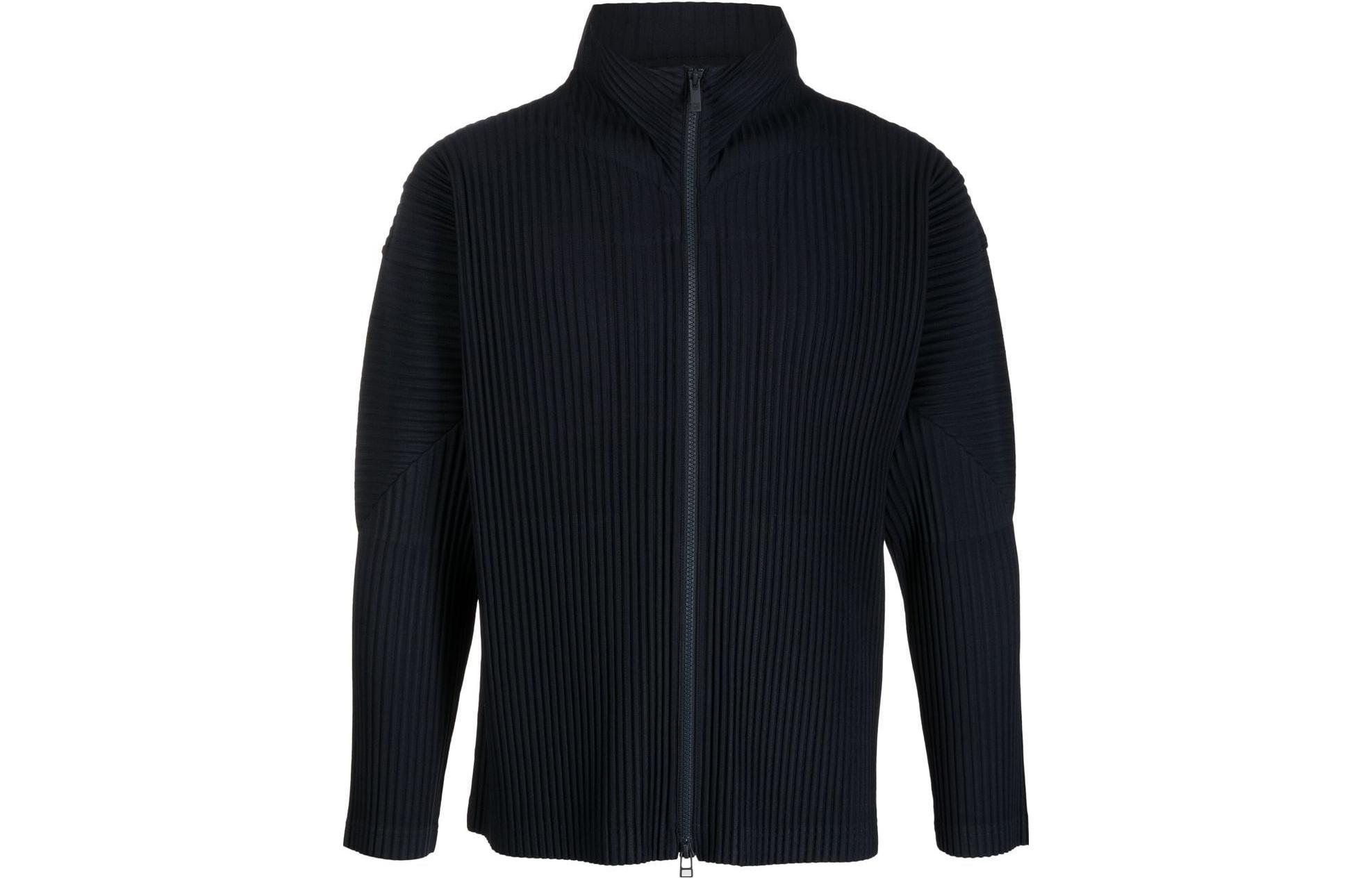 HOMME PLISSÉ ISSEY MIYAKE High-Neck Zip Jacket Navy Blue HP36JL340-75