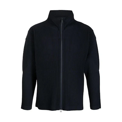 HOMME PLISSÉ ISSEY MIYAKE High-Neck Zip Jacket Navy Blue HP36JL340-75