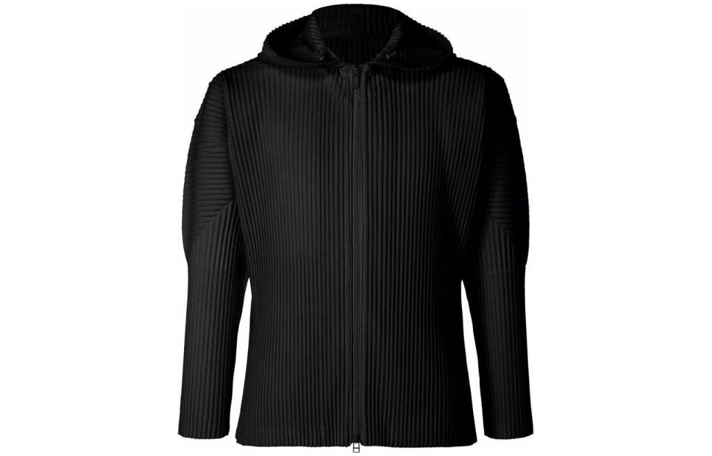 HOMME PLISSÉ ISSEY MIYAKE Hooded Pleated Solid Jacket Black HP23JL106-15
