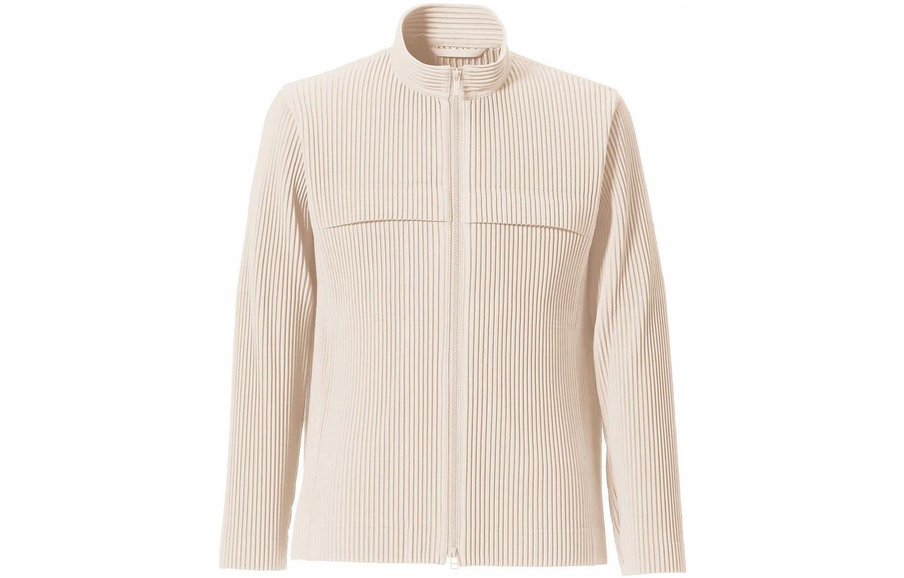 HOMME PLISSÉ ISSEY MIYAKE Ivory Pink Pleated Zipper Jacket HP21JC174-03