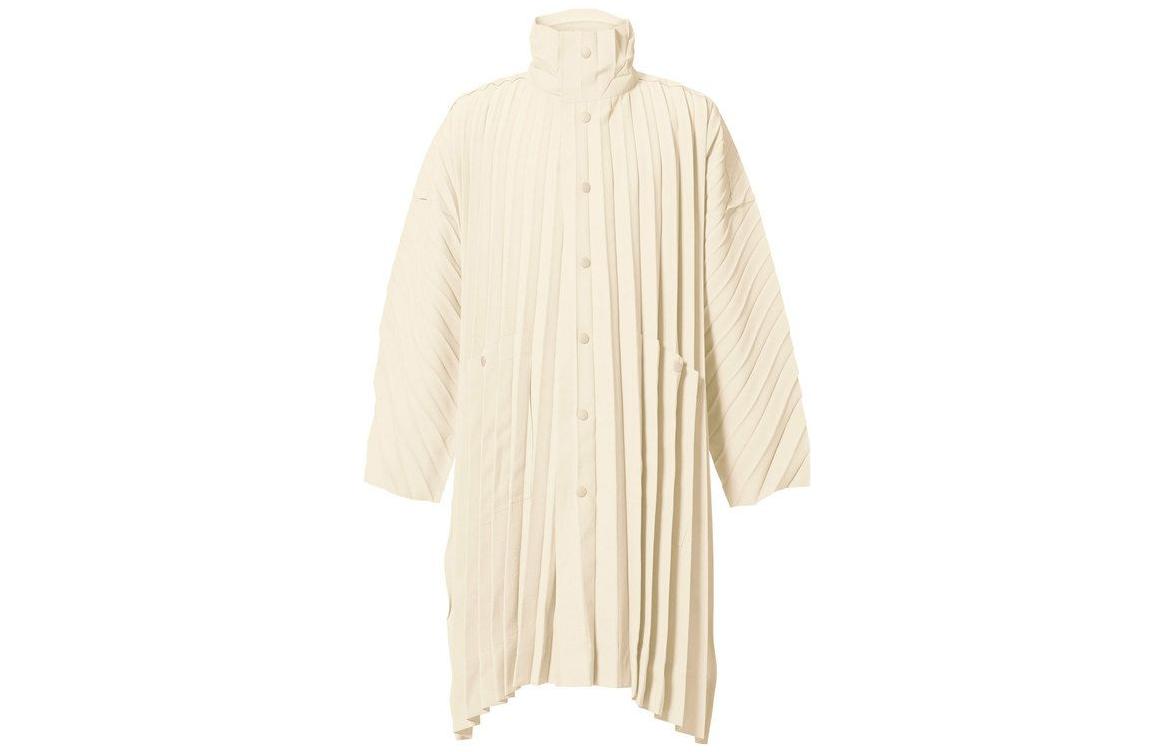 HOMME PLISSÉ ISSEY MIYAKE Ivory Pleated High Neck Jacket for Men HP11FA008-03