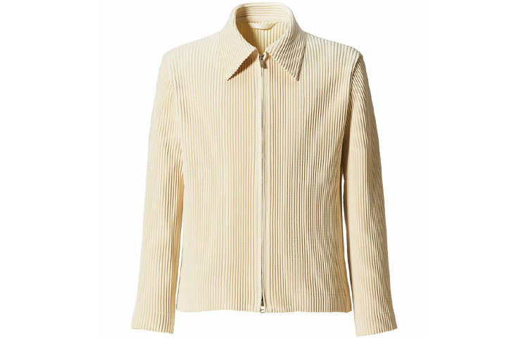 HOMME PLISSÉ ISSEY MIYAKE Ivory Pleated Zip-Up Jacket with Collar HP13FC314-03